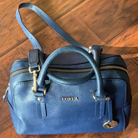 Furla ELENA saffiano Medium Navy 2 way Bag - Picture 2 of 10